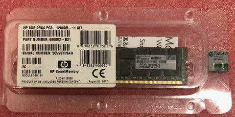HP 8GB (1x8GB) Dual Rank x4 PC3-12800R (DDR3-1600) Registered CAS-11 Memory Kit - 690802-B21