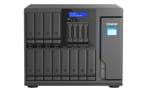 QNAP TS-1655-8G Powerful 2.5GbE hybrid storage solution, 8-core high performance and 16-bay