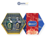  Hộp quà TÂM GIAO | Tây Dương Sâm Tửu + Hoàng Hoa Tửu - Bình sứ Bát Tràng (500ml & 700ml) 