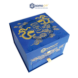  Hộp quà THỊNH VƯỢNG | Minh Mạng Tửu + Hoàng Hoa Tửu - Bình sứ Bát Tràng (500ml & 700ml) + 6 ly 35ml 