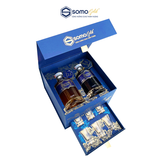  Hộp quà PHÚ QUÝ | Minh Mạng Tửu + Hoàng Hoa Tửu - Chai thủy tinh 500ml + 6 ly 35ml 