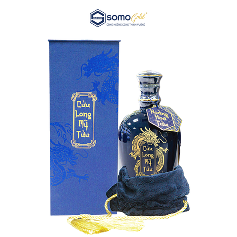Hoàng Hoa Tửu - Hộp quà túi nhung | Bình sứ Bát Tràng (500ml & 700ml)
