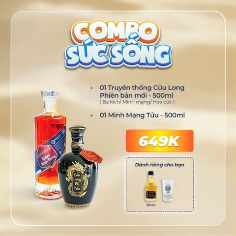 CHÀO HÈ: Combo SỨC SỐNG | Minh Mạng Tửu + Rượu truyền thống Cửu Long (Tự chọn)