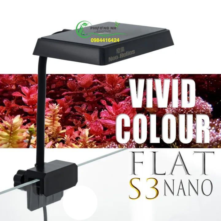 Đèn Flat S3 Plus, S3 Nano RGB đỏ cá không đỏ nước