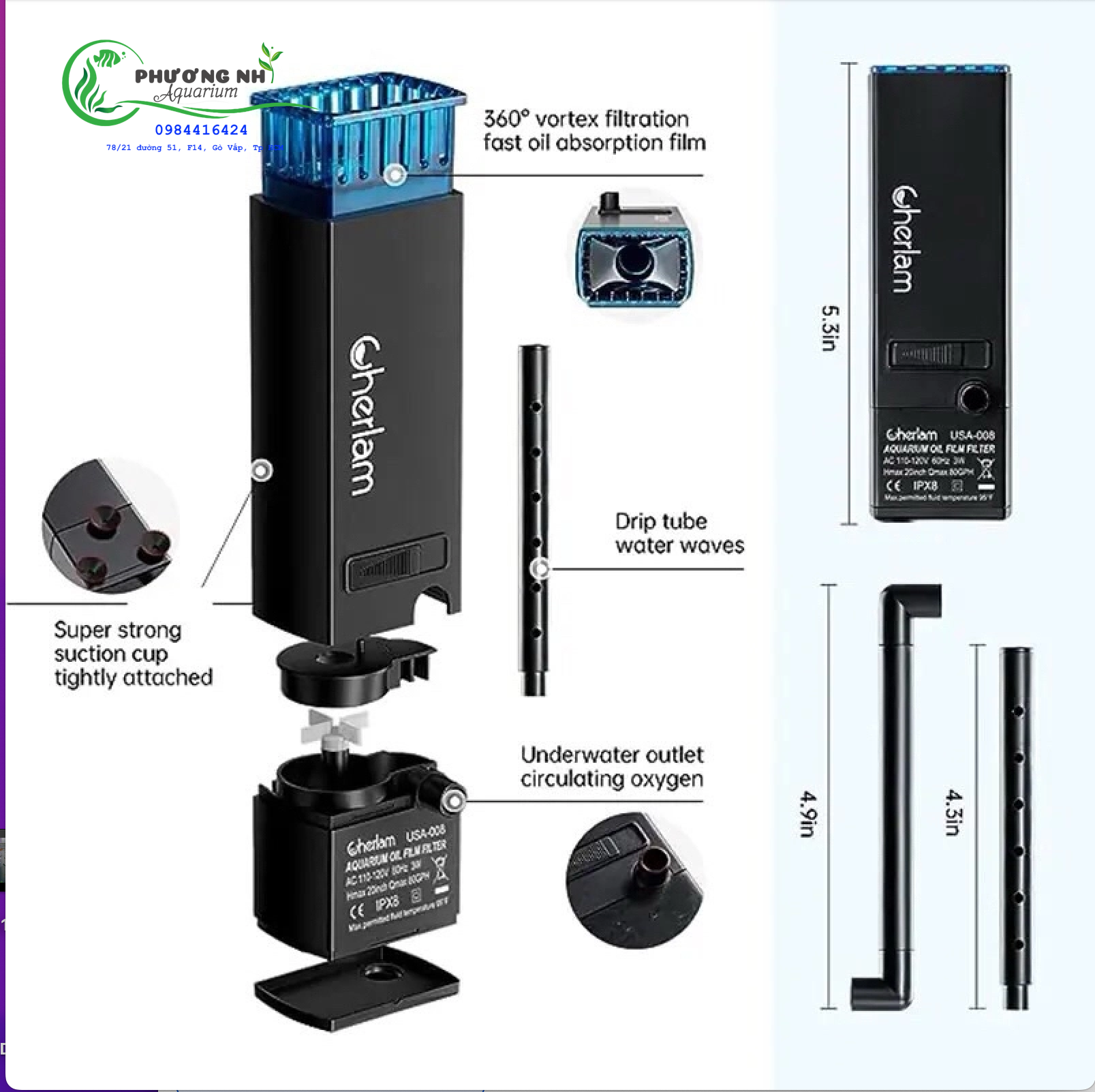 Lọc váng cao cấp CHERLAM - Thiết kế tinh tế, êm ái và hiệu năng cao