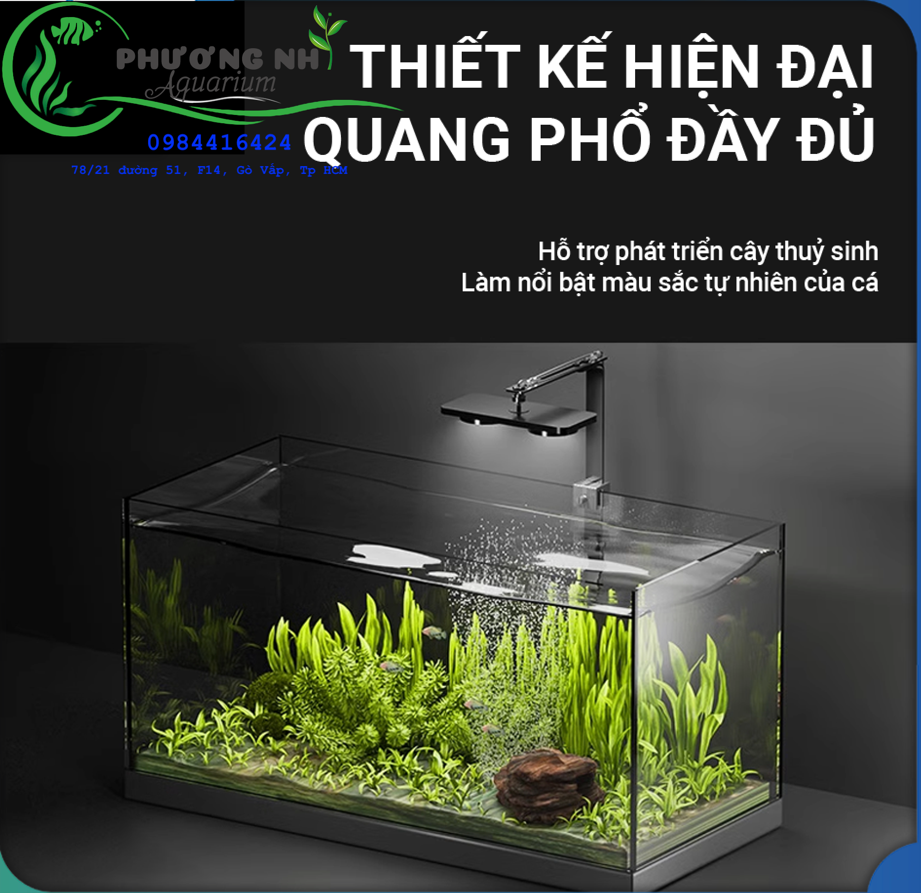 Đèn LED đôi hồ cá DEYAO, chip đèn siêu sáng, khả năng chống nước mạnh mẽ và điều khiển App