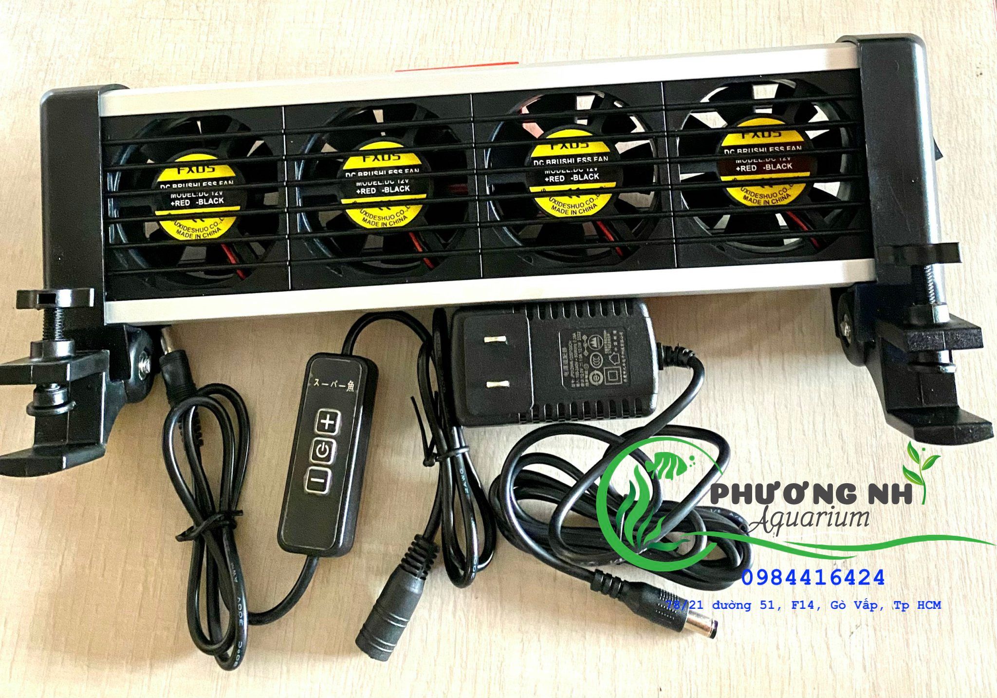 Quạt 4 làm mát cho hồ thuỷ sinh có chỉnh tốc độ