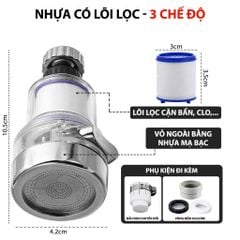 Đầu vòi rửa bát tăng áp lọc nước 3 chế độ phun Mifan