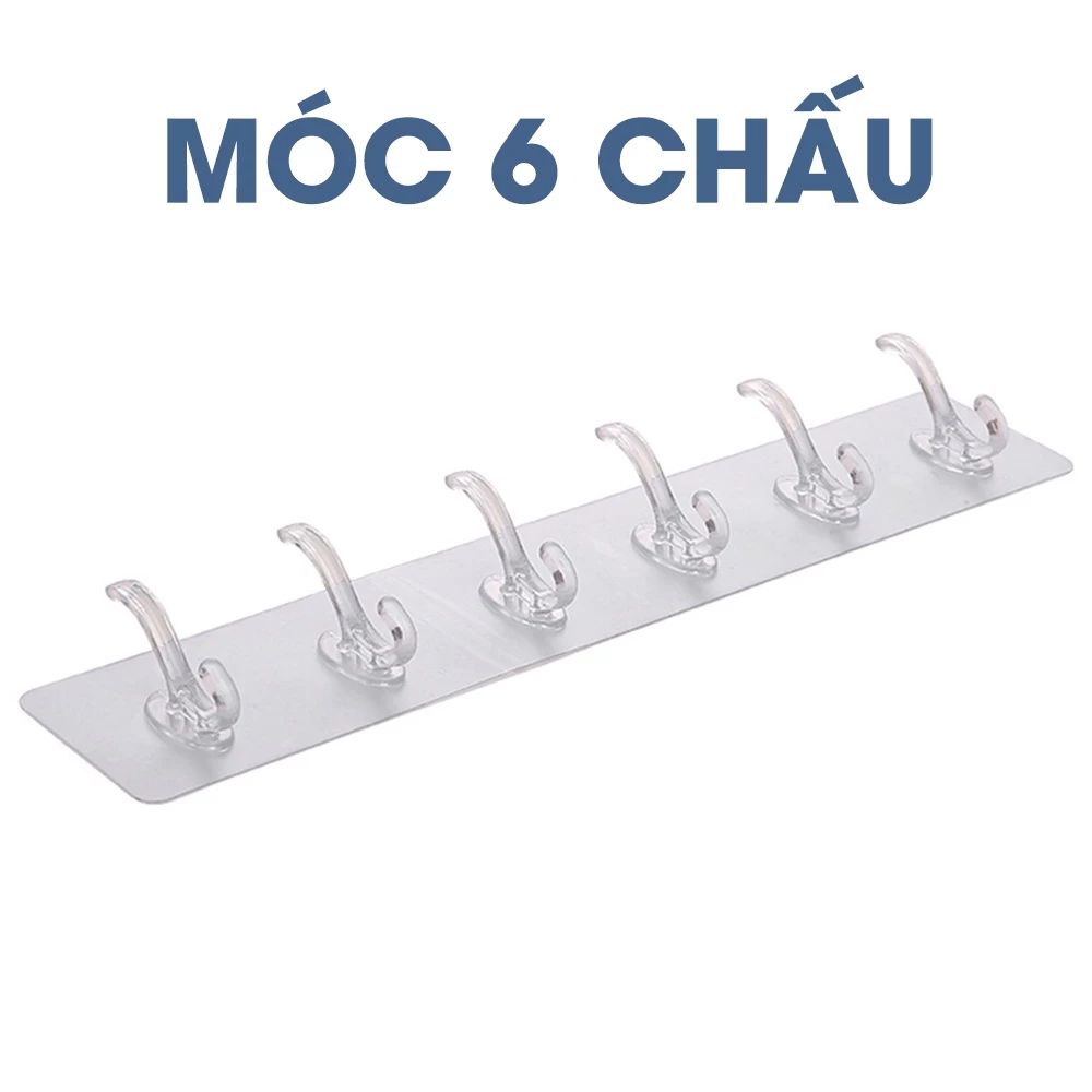 Móc Treo Quần Áo Dán Tường 6 Chấu