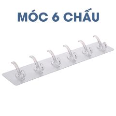 Móc Treo Quần Áo Dán Tường 6 Chấu