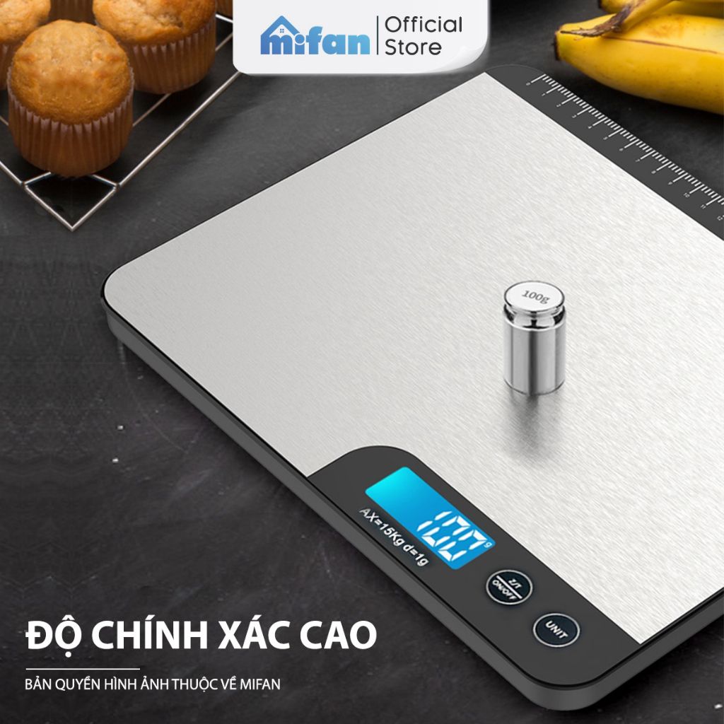 Cân Tiểu Ly Điện Tử Nhà Bếp Cao Cấp Mifan MFC1501 1g-15kg Chính Hãng