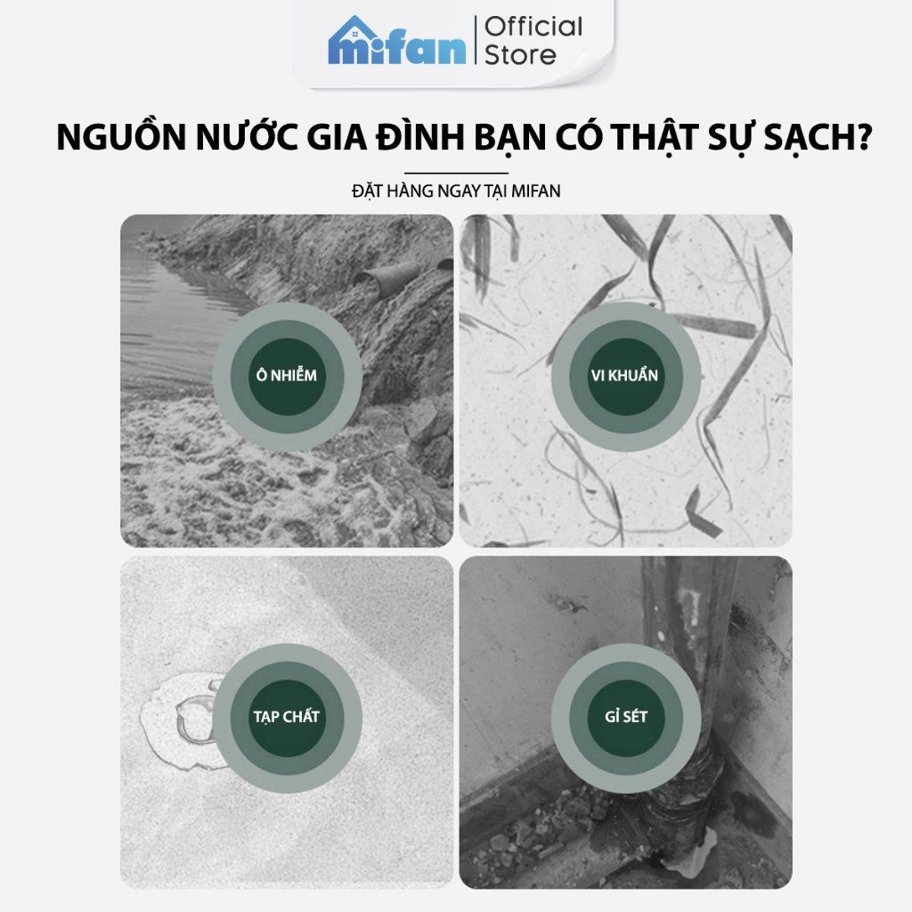 Lõi lọc bông PP thay thế đầu vòi rửa bát Mifan