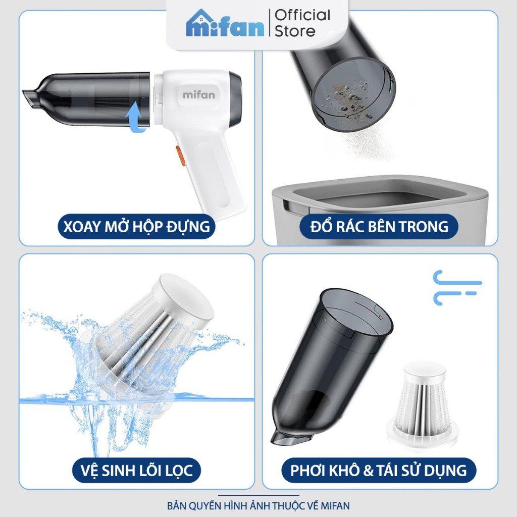 Lõi Lọc Thay Thế Máy Hút Bụi Cầm Tay Mini Không Dây 3in1 Mifan CV103