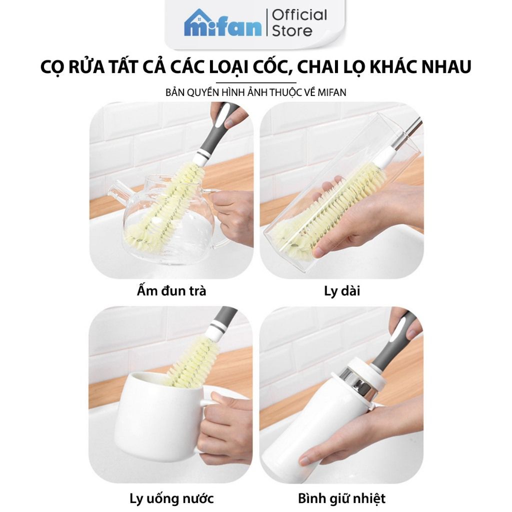 Chổi Cọ Rửa Bình Nước Chai Lọ Cán Dài Mifan
