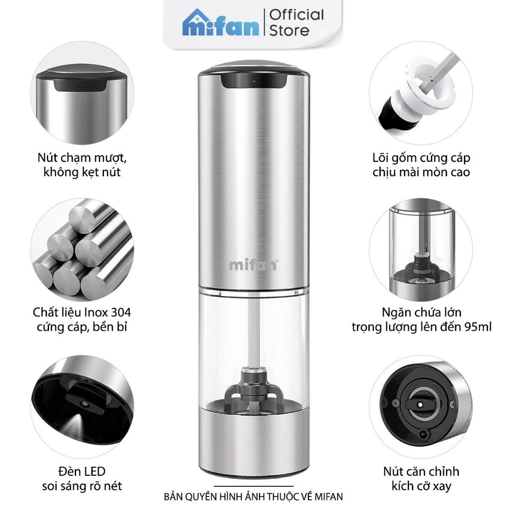 Máy Xay Tiêu Muối Tự Động Mifan Pepper Grinder