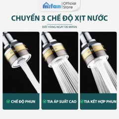 Đầu vòi rửa bát tăng áp đồng thau inox 304 cao cấp Mifan