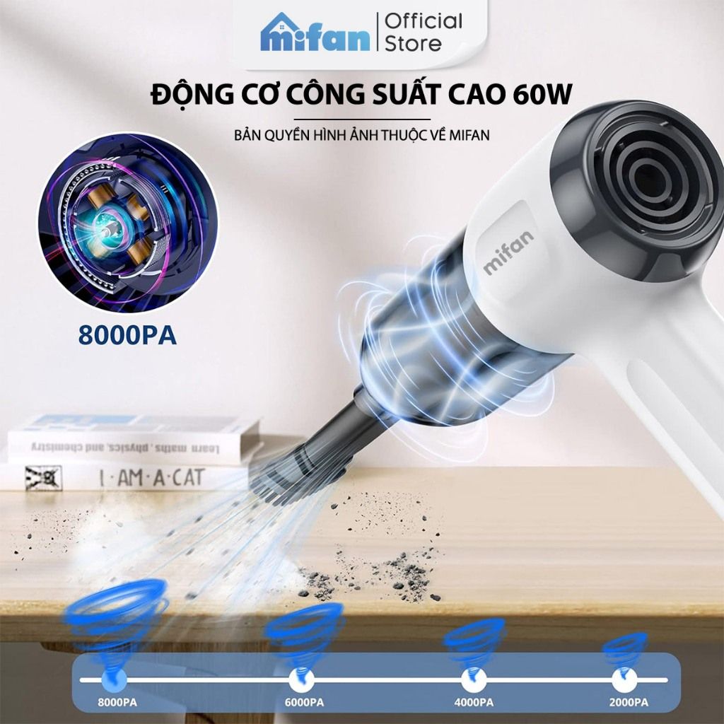 Máy Hút Bụi Cầm Tay Mini Không Dây 3 trong 1 Mifan CV103