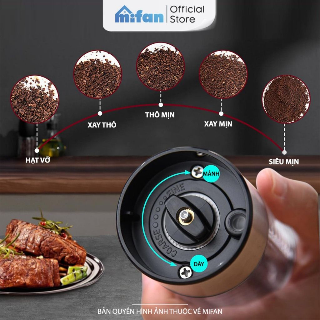 Máy Xay Tiêu Muối Tự Động Mifan Pepper Grinder