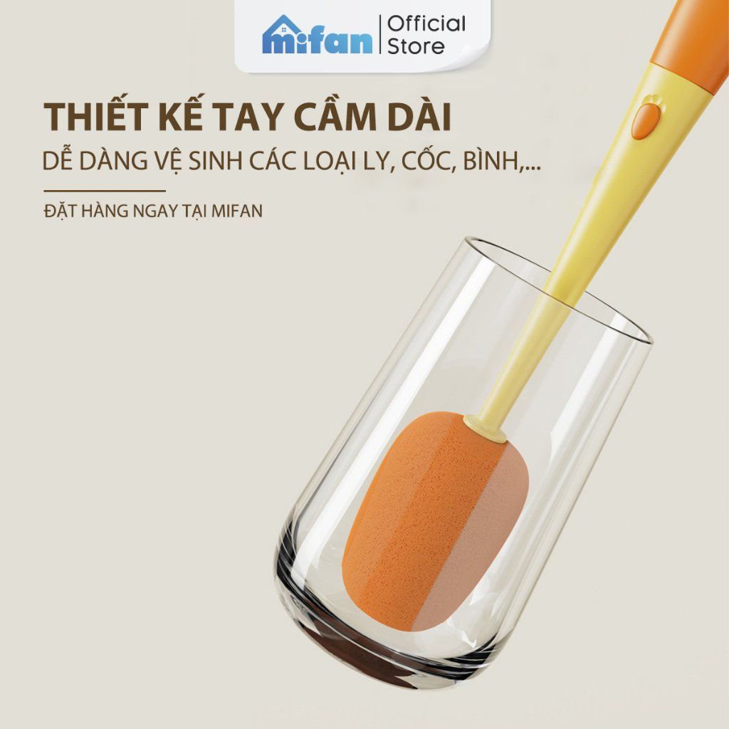 Cây cọ rửa bình nước chai lọ thông minh 3 trong 1 Mifan