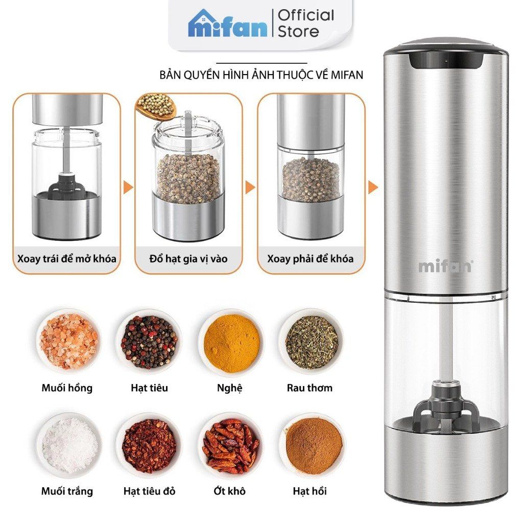 Máy Xay Tiêu Muối Tự Động Mifan Pepper Grinder