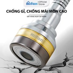Đầu vòi rửa bát tăng áp đồng thau inox 304 cao cấp Mifan