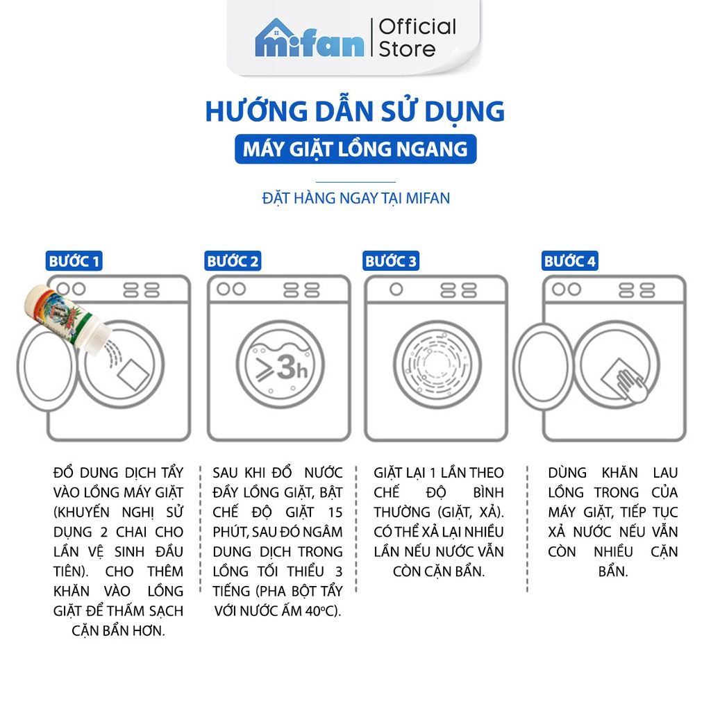 Bột Tẩy Vệ Sinh Lồng Máy Giặt Cao Cấp Mifan