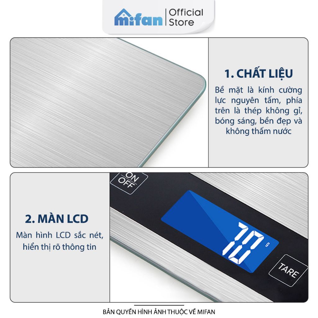 Cân Tiểu Ly Điện Tử Nhà Bếp Cao Cấp Mifan MFC1501 1g-15kg Chính Hãng
