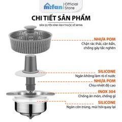 Bộ Lọc Rác Bồn Rửa Bát Inox 304 3in1 Mifan