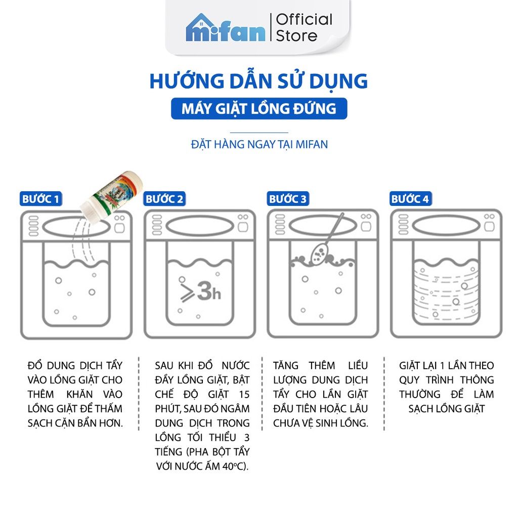 Bột Tẩy Vệ Sinh Lồng Máy Giặt Cao Cấp Mifan