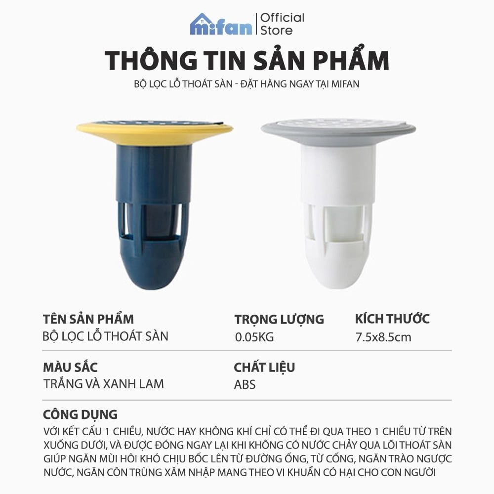 Bộ Nắp Ga Thoát Sàn Ngăn Mùi Hôi Cống Cao Cấp MIFAN