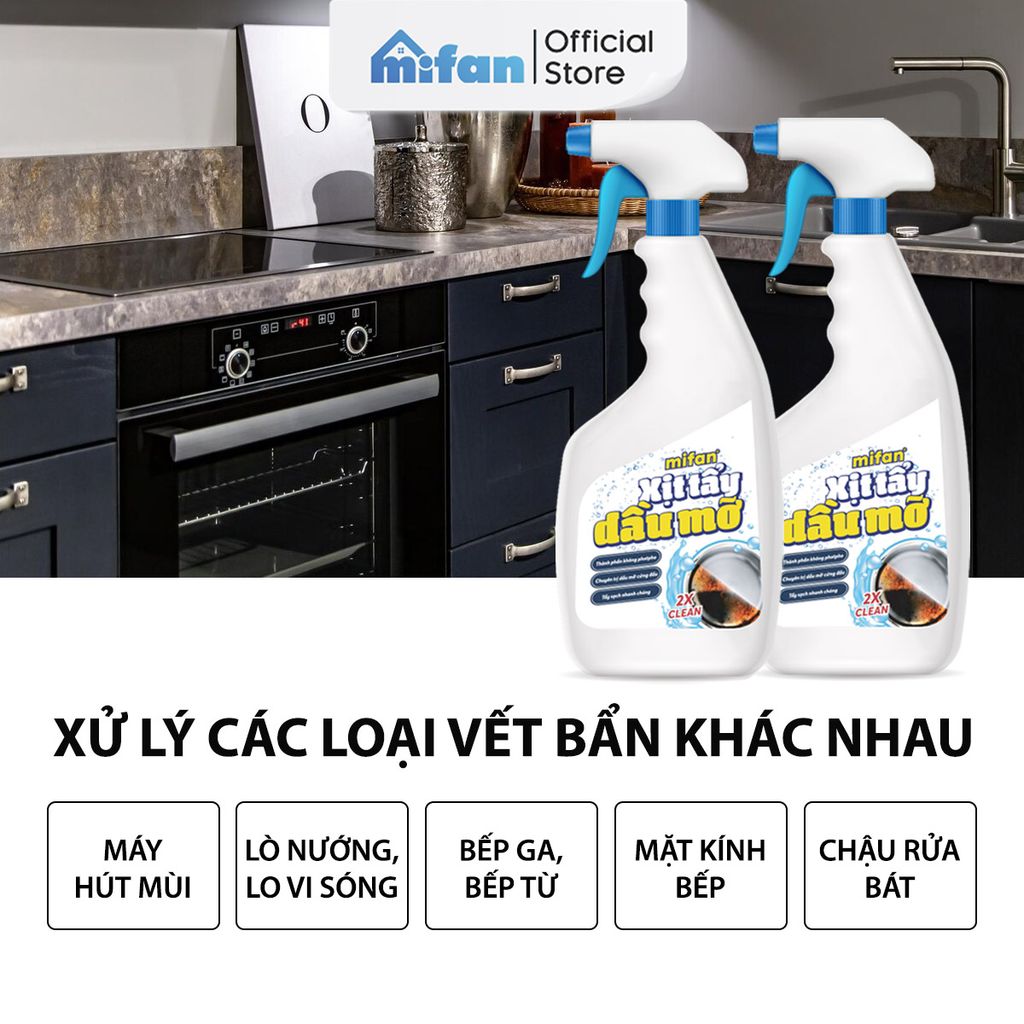 Xịt Tẩy Dầu Mỡ Nhà Bếp Mifan 500ml