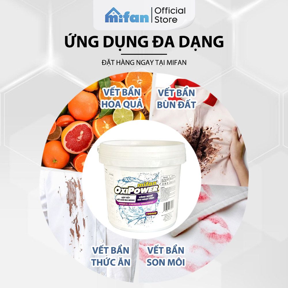 Bột Tẩy Trắng Quần Áo Đa Năng Mifan OxiPower