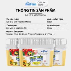 Hộp gel khử mùi tủ lạnh hương chanh Mifan Renewll 150gr