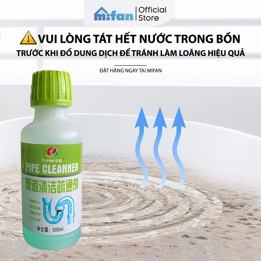 Nước thông tắc cống không sinh nhiệt YUHAO cực mạnh 500ml
