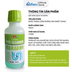 Nước thông tắc cống không sinh nhiệt YUHAO cực mạnh 500ml