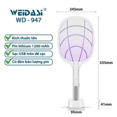 Vợt Muỗi kiêm Đèn Bắt Muỗi 2 trong 1 Weidasi WD955