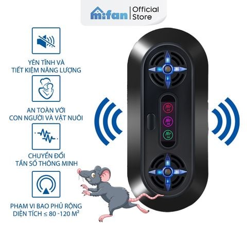 Máy Đuổi Chuột bằng Sóng Siêu Âm 2 Loa Cao Cấp MIFAN