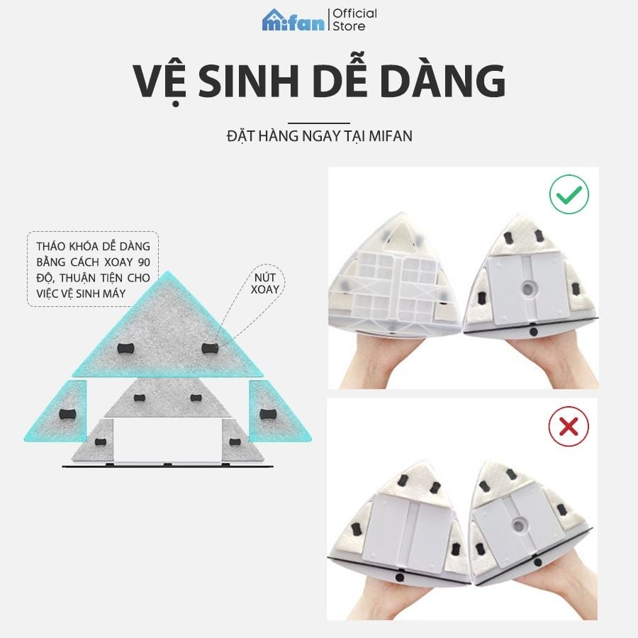 Bộ Lau Kính 2 Mặt Nam Châm Thông Minh MIFAN