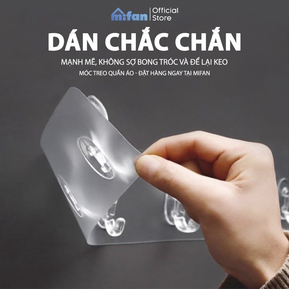 Móc Treo Quần Áo Dán Tường 6 Chấu