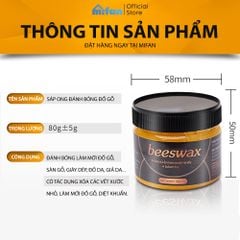 Sáp Ong Đánh Bóng Đồ Gỗ, Sàn Gỗ Mifan Beeswax 80gr