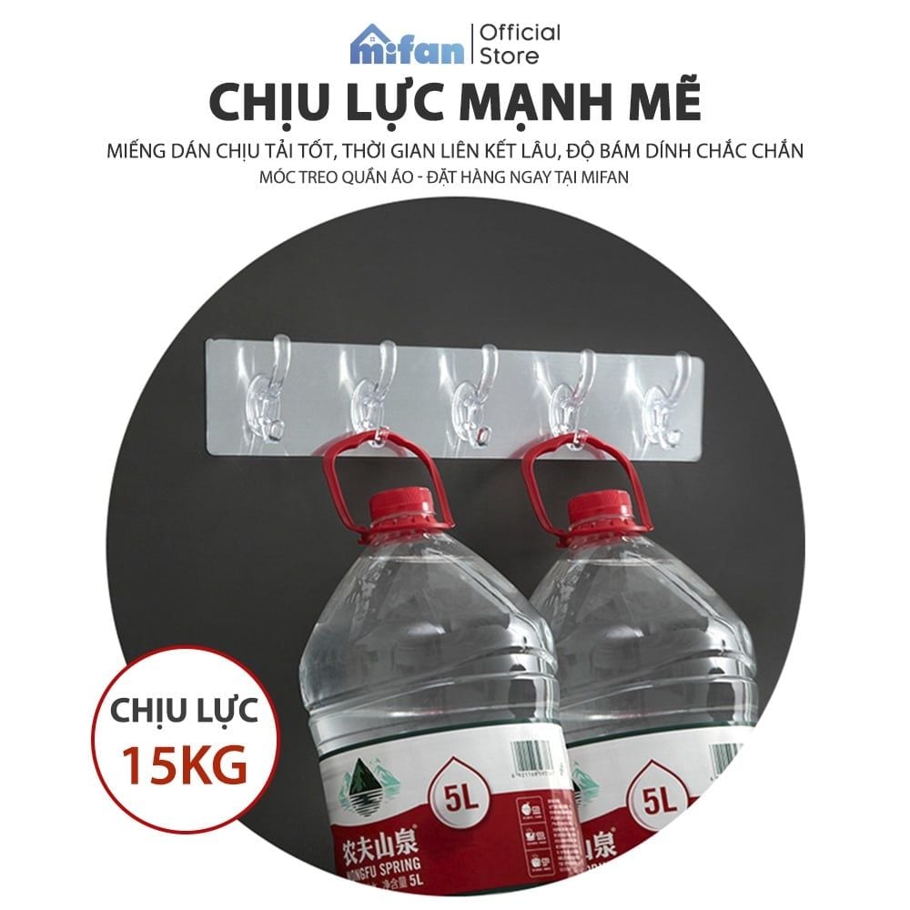 Móc Treo Quần Áo Dán Tường 6 Chấu