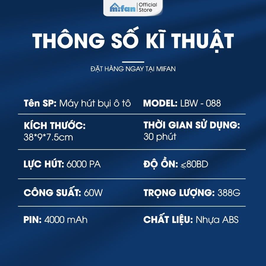Máy Hút Bụi Cầm Tay Mini Không Dây MIFAN Siêu Mạnh