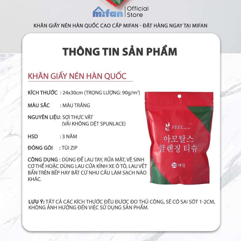 Khăn Giấy Nén Hàn Quốc Cao Cấp MIFAN
