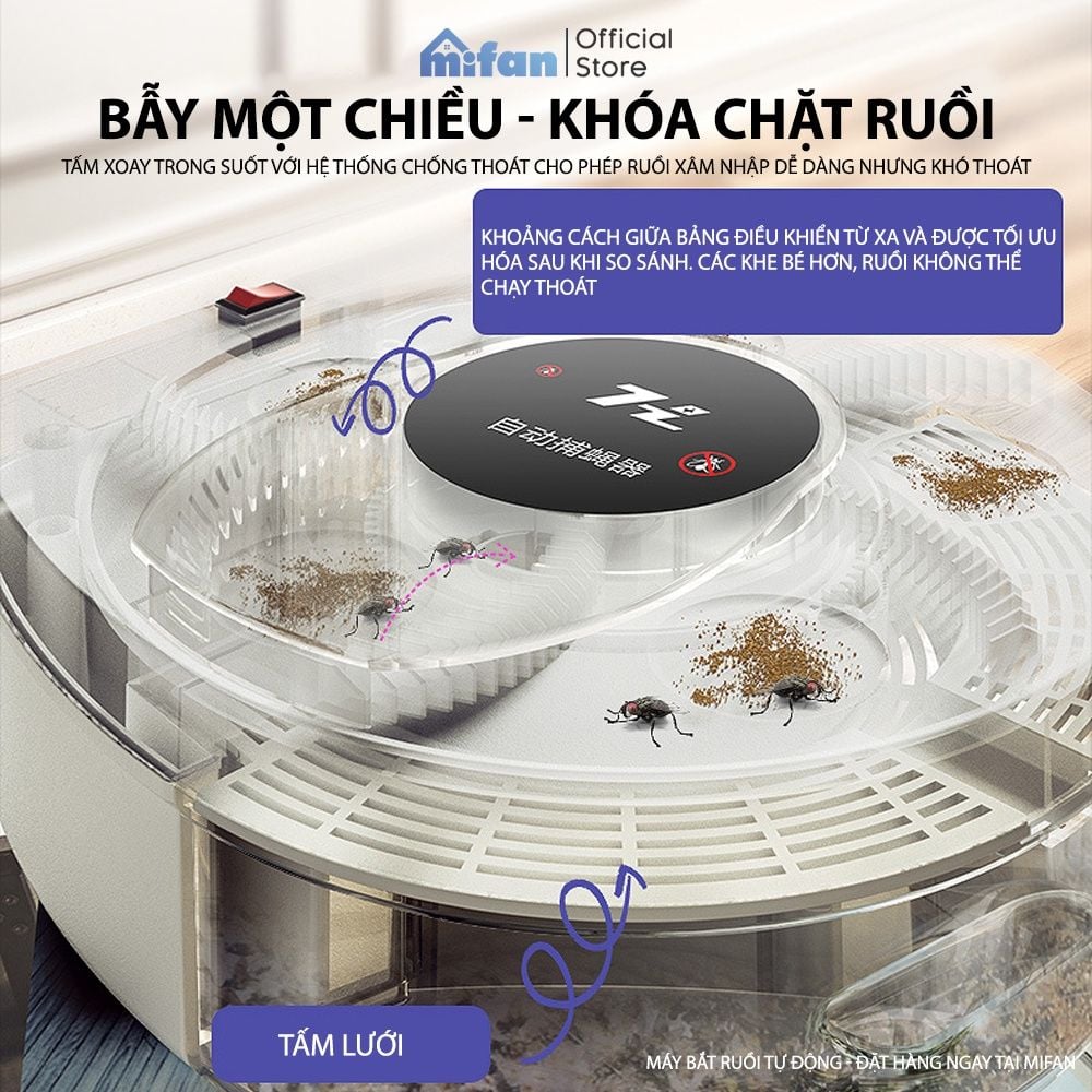 Máy Bắt Ruồi Tự Động Pin Sạc Cao Cấp Mifan