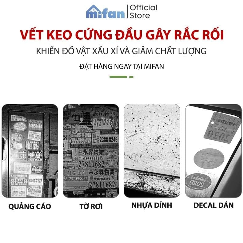 Bình Xịt Tẩy Keo Băng Dính BOTNY Sticker Remover - Làm sạch vết băng dính keo dán mọi bề mặt - MIFAN HÀNG CHÍNH HÃNG