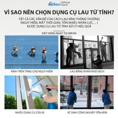 Bộ Lau Kính 2 Mặt Nam Châm Thông Minh MIFAN