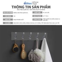 Móc Treo Quần Áo Dán Tường 6 Chấu