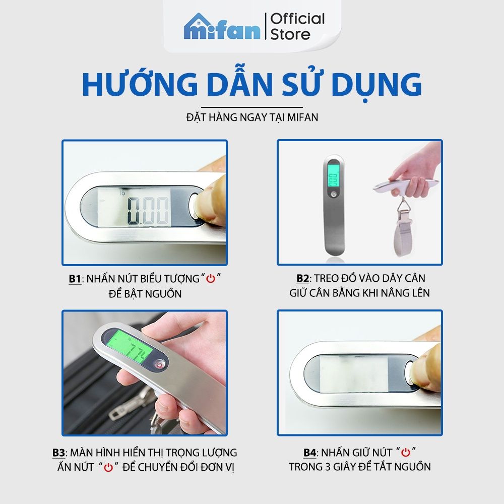 Cân Hành Lý Điện Tử Cầm Tay Mifan 50kg