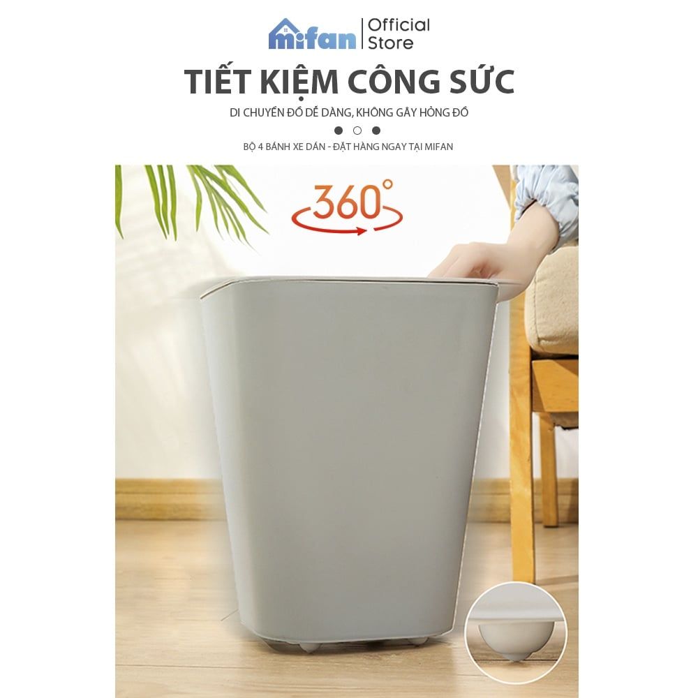 Bộ 4 Bánh Xe Dán MIFAN Di Chuyển Thùng, Hộp