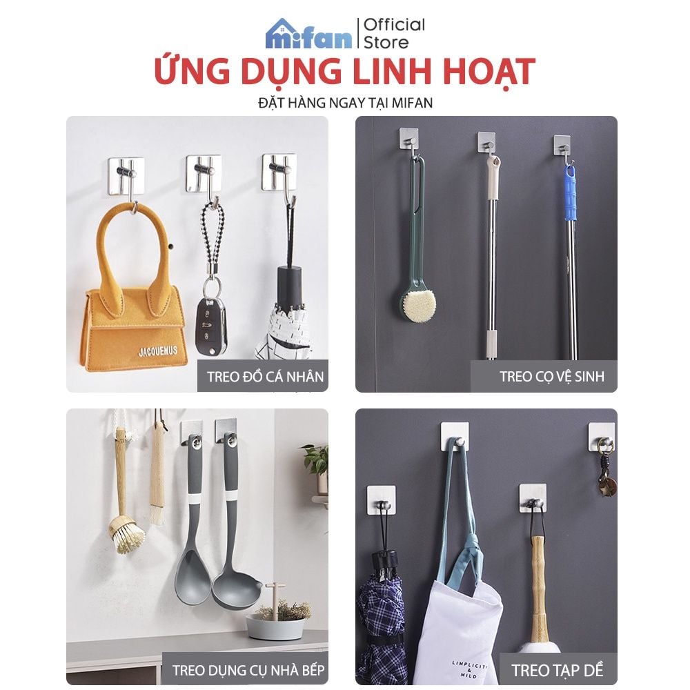 Móc Dán Tường Inox 304 Cao Cấp MIFAN